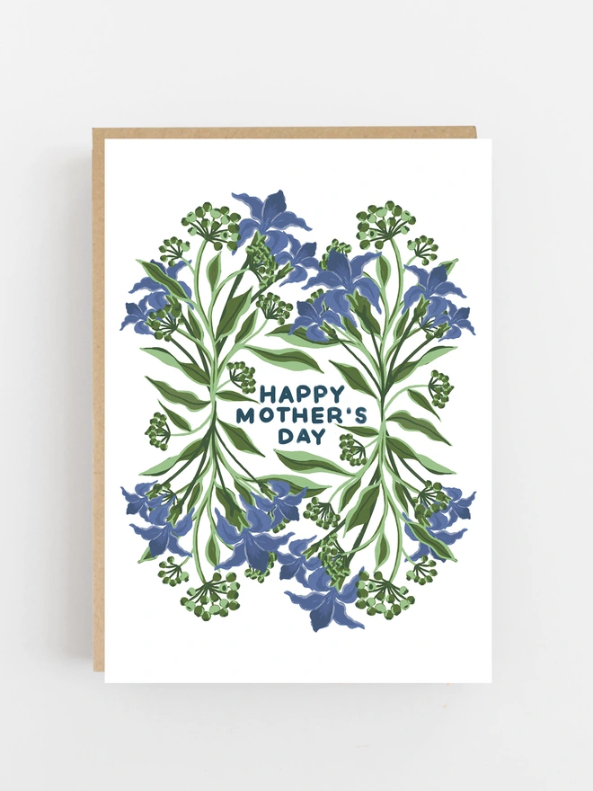 blue iris mothers' day card