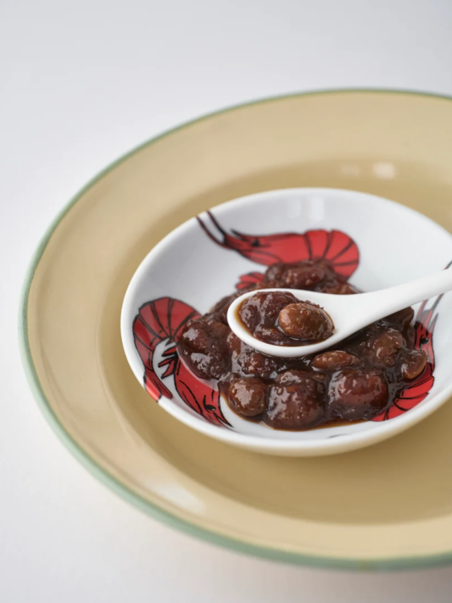 Soy Bean Doubanjiang. A sample of sauce in a dish.