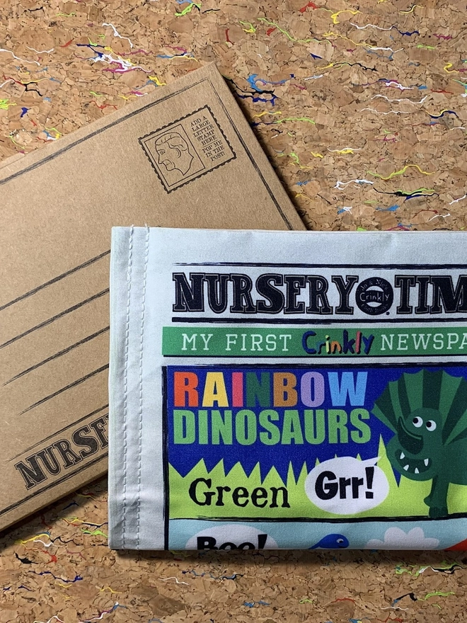 Rainbow Dinosaurs Colours Crinkly Newspaper