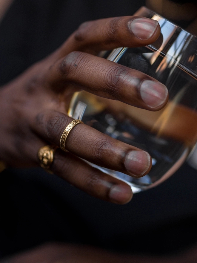 Flower Band Ring Gold layered