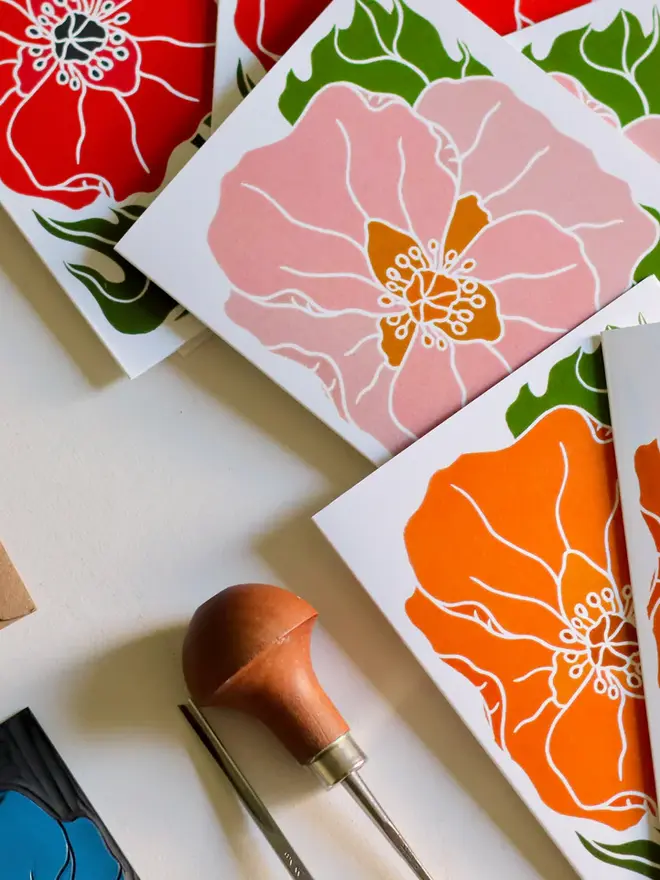 wild poppies notecards
