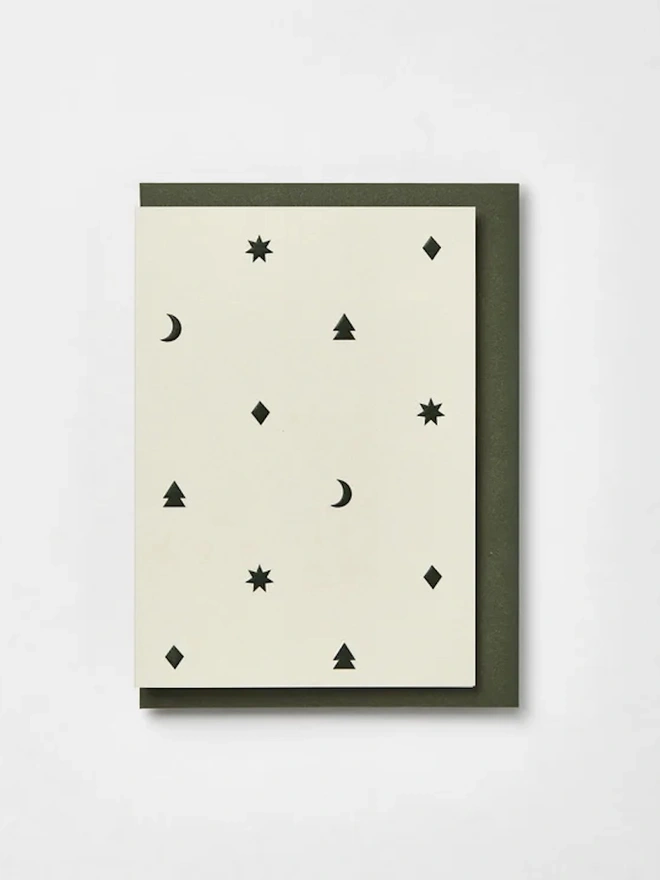 Seasonal Icons Embossed Blank Christmas Cards (Pack Of 6)