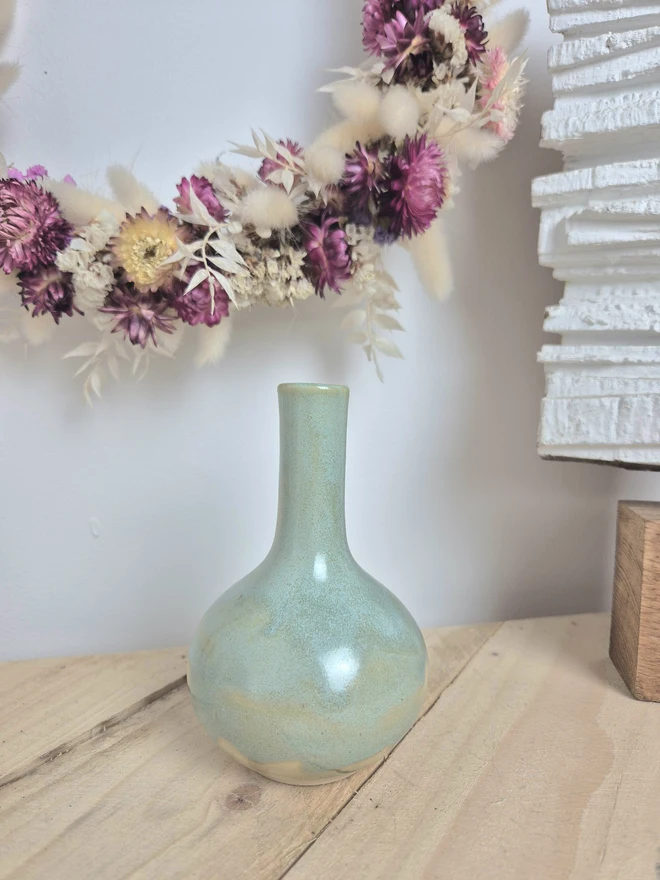 Bud vase, Ceramic vase, small vase, mini vase, ceramic gift, Jenny Hopps Pottery, Green