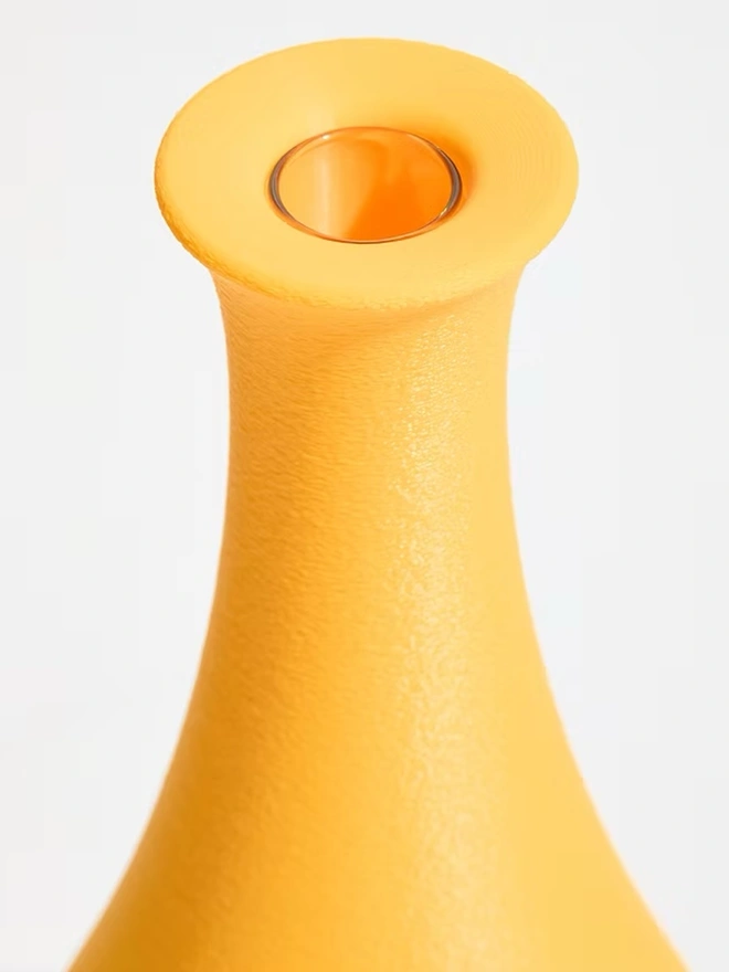 top of yellow 3d printed vase 