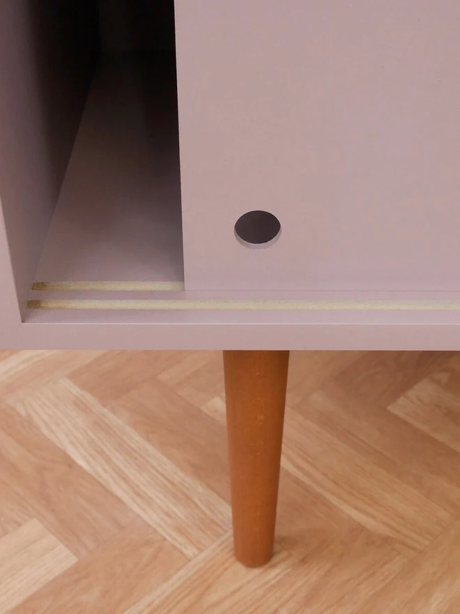 Pink Mid Century Record Cabinet: Handmade Vinyl Storage