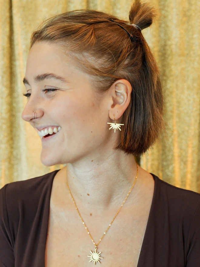 Brass Sunrise Earrings