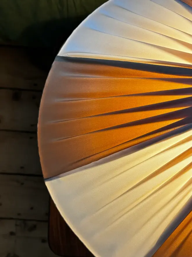 The Stripy Shade - Ivory & Gold Pleated Lampshade