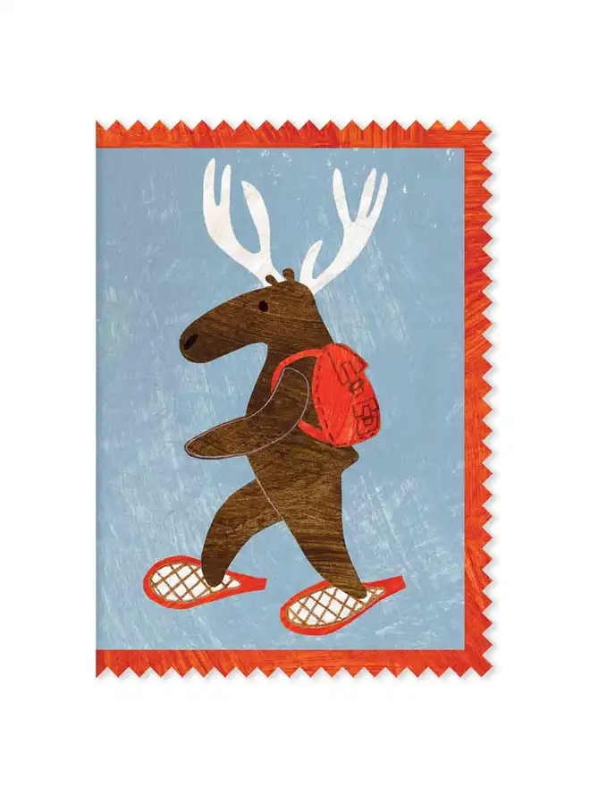 Snowshoeing-Deer-Christmas-card-flay-lay-2-Mortlake-Papers