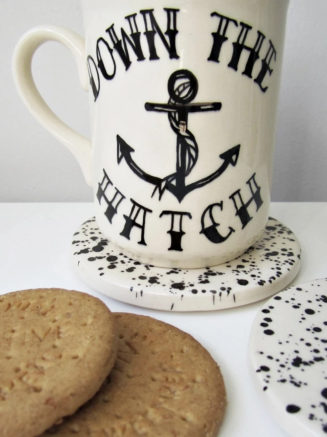 'Down the Hatch' Ceramic Anchor Mug