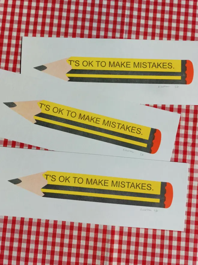 Yellow Pencil Risograph Print