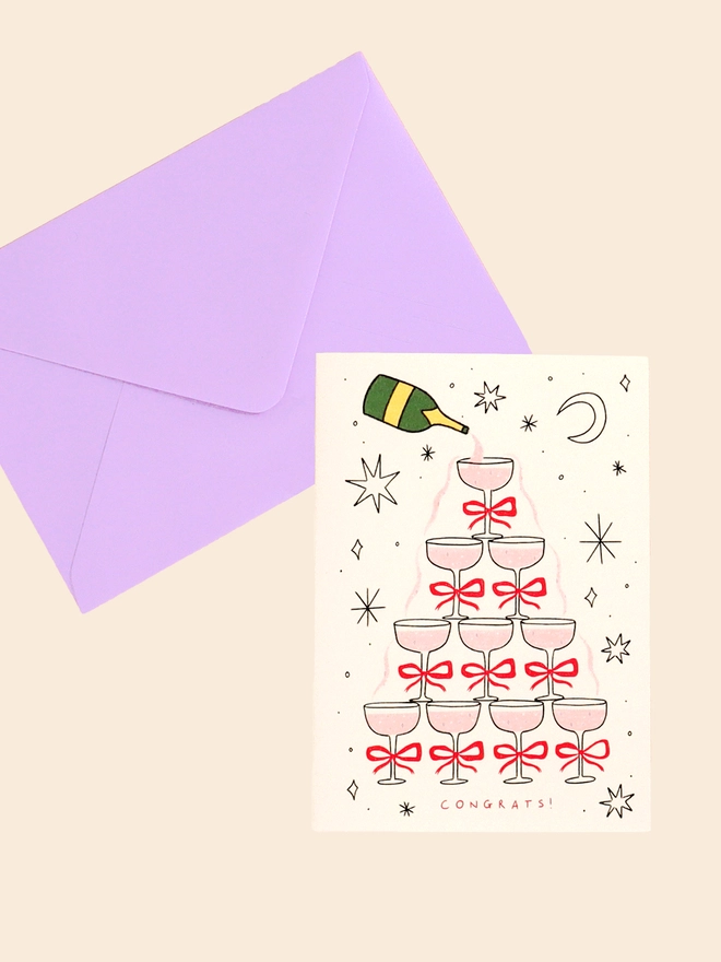 'Congrats' Champagne Card