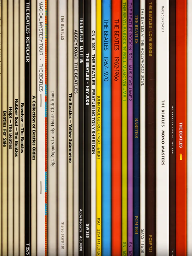 beatles vinyl spines artwork