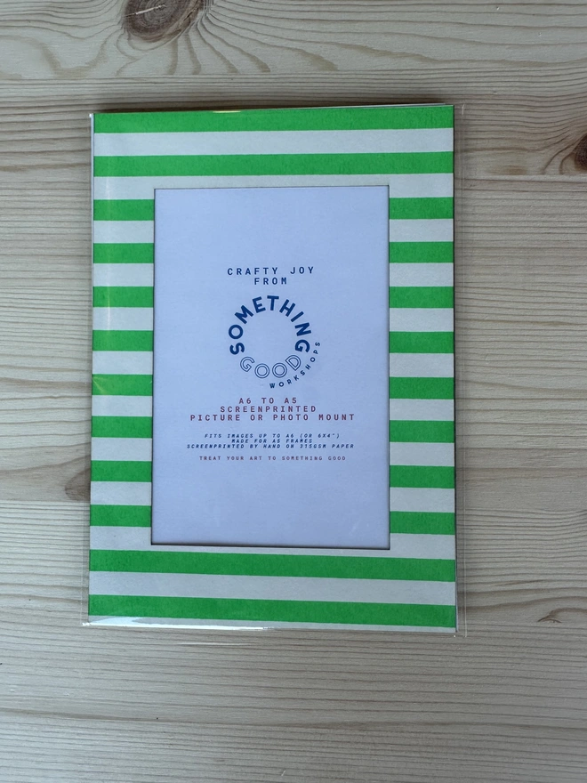 green striped picture mount A6