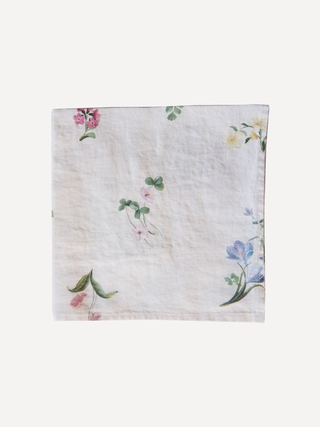 Table laid with spring table linen