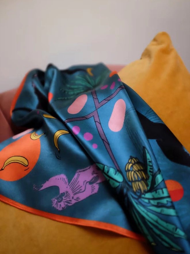 'Midnight Jungle' Silk Scarf