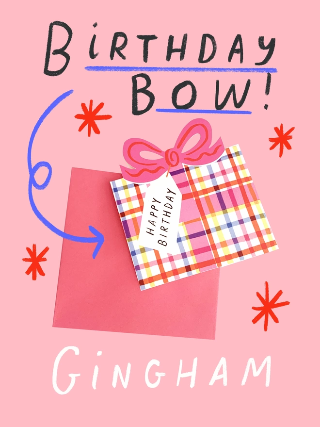 Birthday bow pop up birthday card by Kitty Kenda