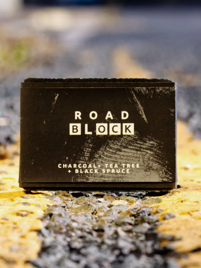 Charcoal, Tea Tree & Black Spruce Road Block Soap Bar