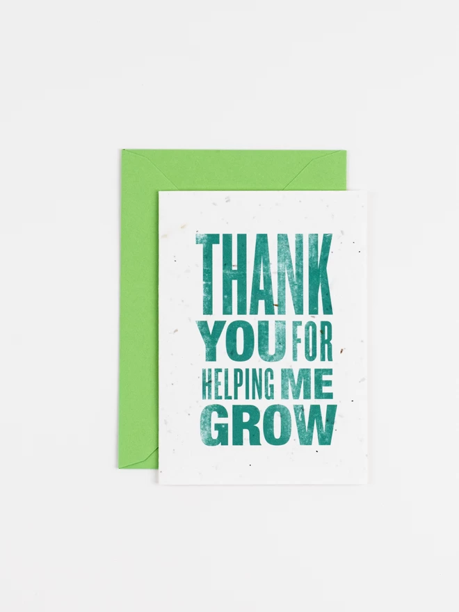 Helping Me Grow Plantable Thank You Card