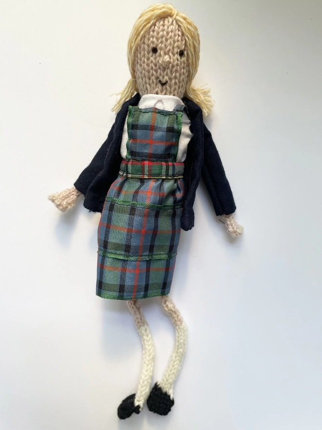 School Girl with Tartan Dress