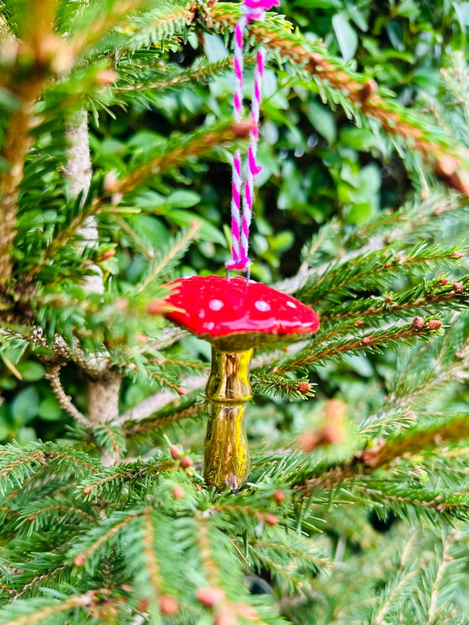 Ceramic mushroom Christmas tree decoration