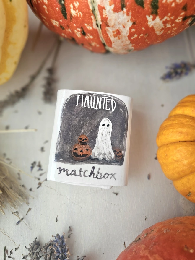 Haunted house Halloween matchbox