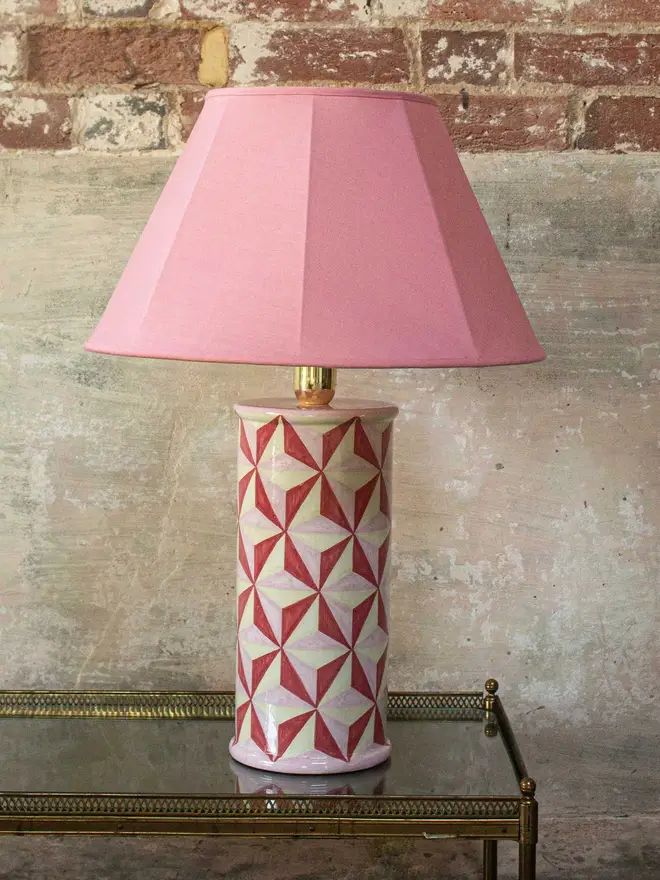 Rose Octagon Silk Lampshade