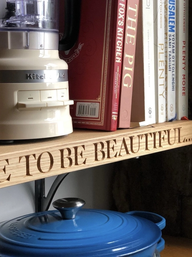 Personalised Oak Shelf with Brackets (Deep)