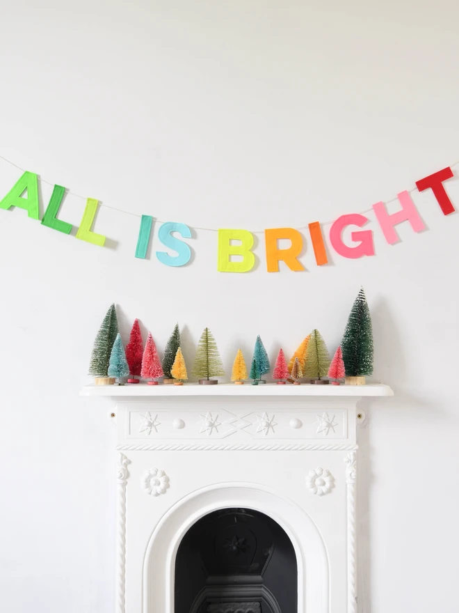 all is bright christmas letter garland