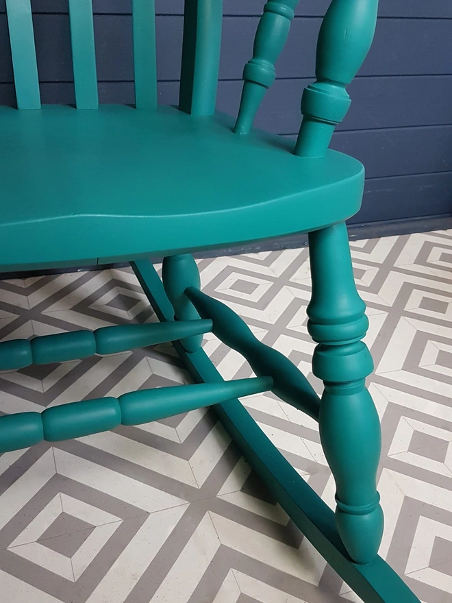  Painted Wooden Rocking Chair Teal And Pink