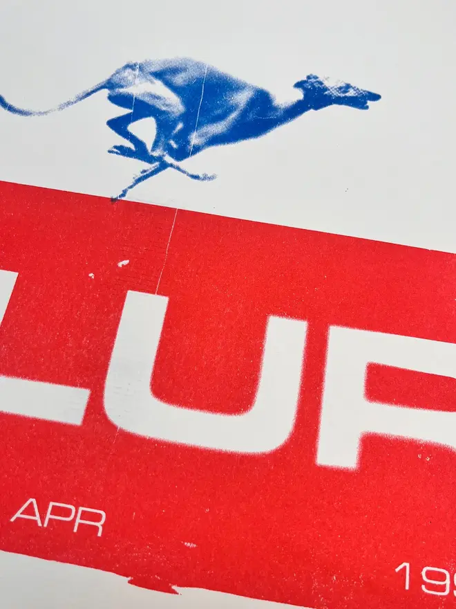 Blur Handmade Risograph Gig Poster,  zoomed in.