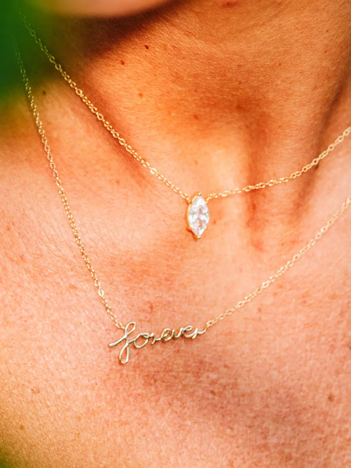 'Forever' Wild Script Gold Necklace