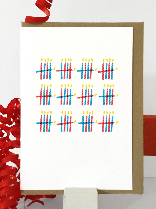 'Happy Birthday' 60th Birthday Candle Tally Card 