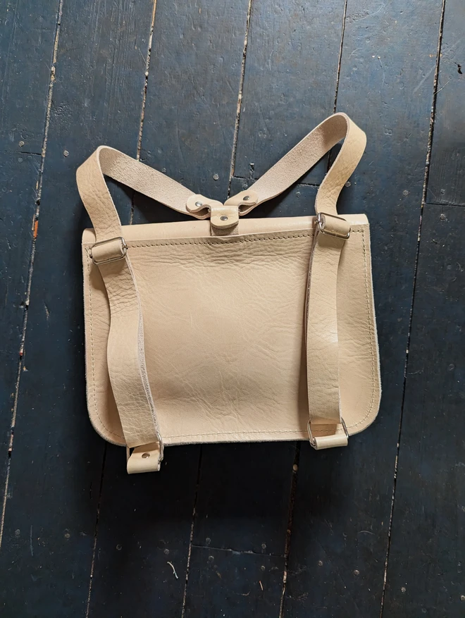  leather skull backpack back view