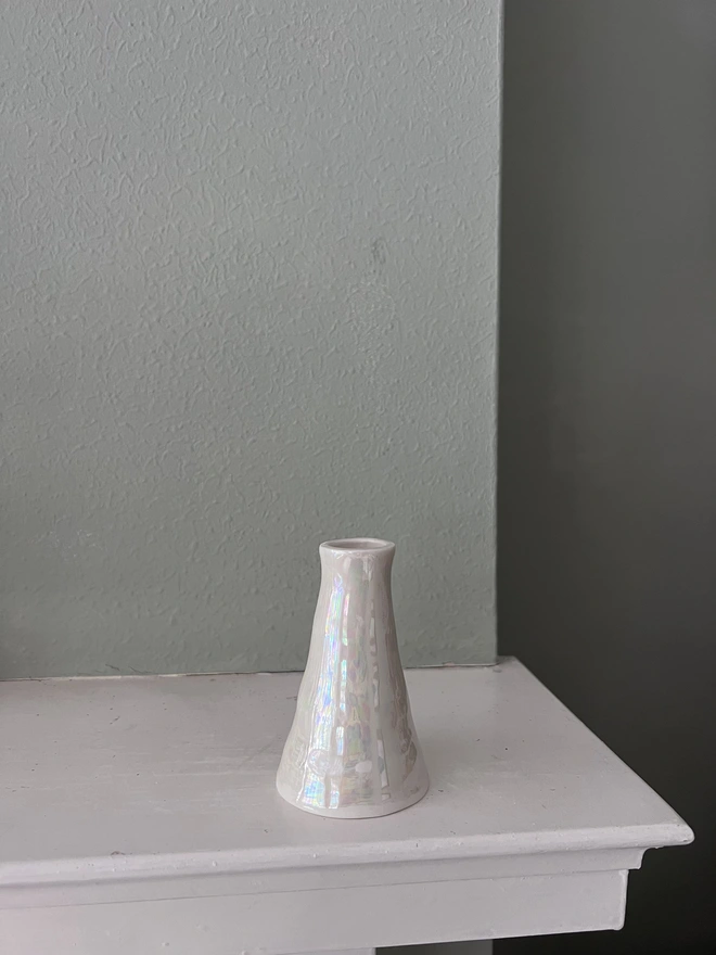 pearl lustre porcelain bud vase