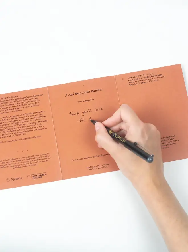 Pride And Prejudice Choose Your Own Audiobook In A Card, against a white background. 
