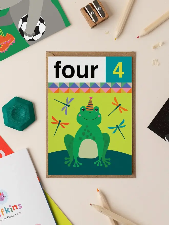 'Four 4th' Frog Birthday Card