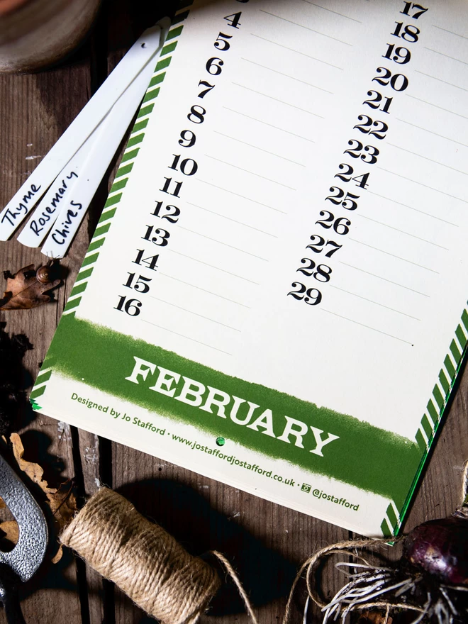 Month Spread from Kitchen Herb Garden Perpetual Calendar