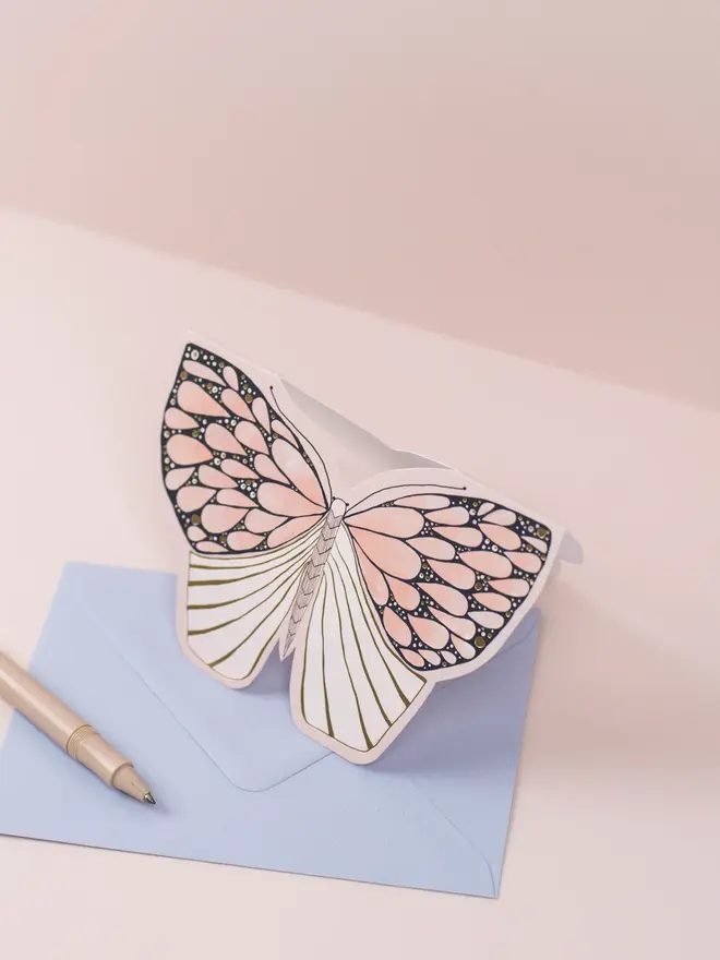 Pink Moth Greeting Card