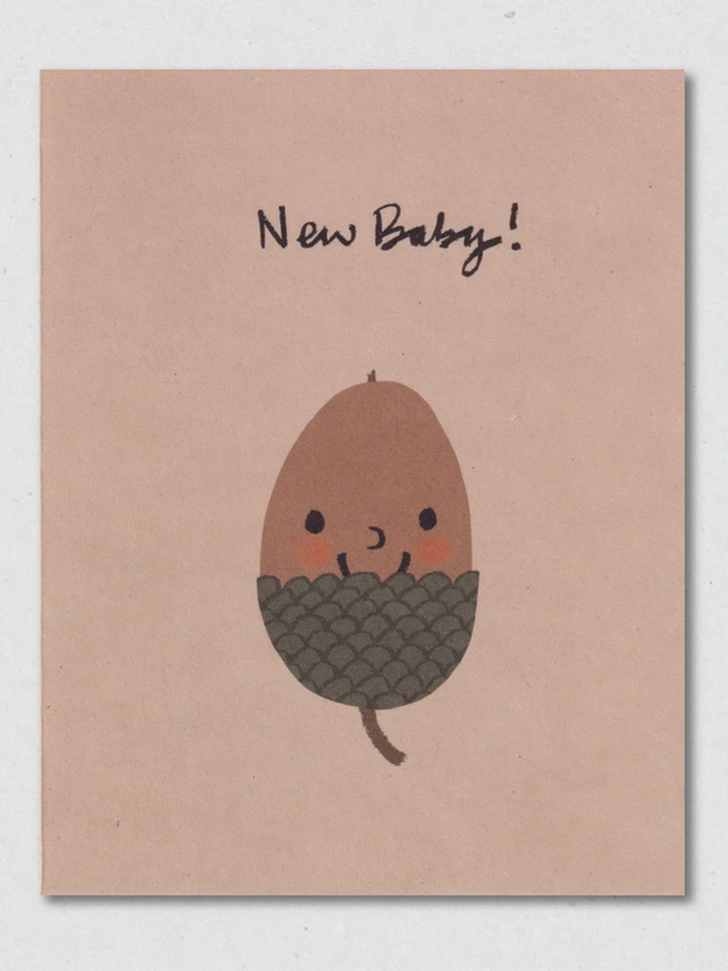 Acorn new baby card