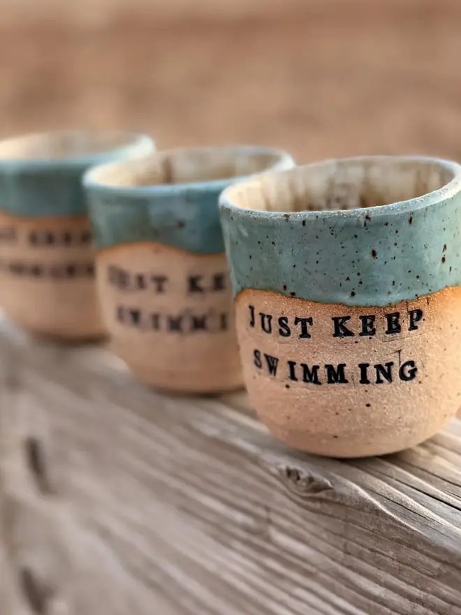 'Just Keep Swimming' Coastal Style Ceramic Cup