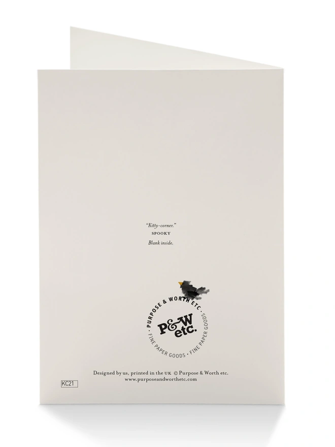 Black Cat Halloween Card Back