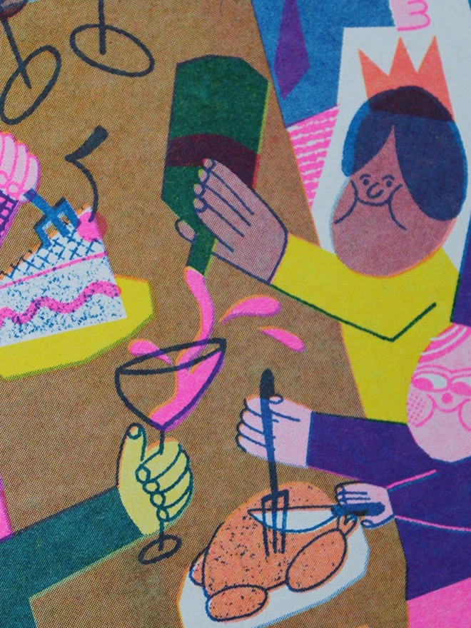 'Christmas Dinner' A6 Riso Christmas Card