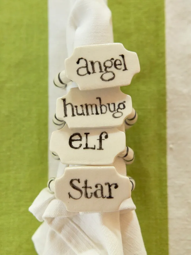 Ceramic Christmas Napkin Rings