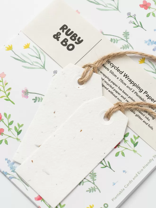Wildflower Recycled Wrap & Plantable Tag Set
