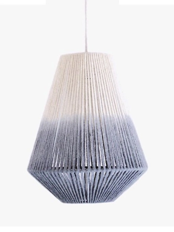 Geometric Indigo dip dye pendant lampshade