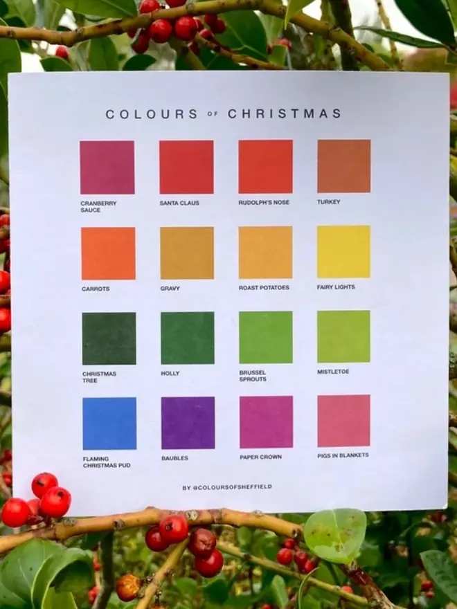 Colours Of Christmas Cards (Pack Of 5)