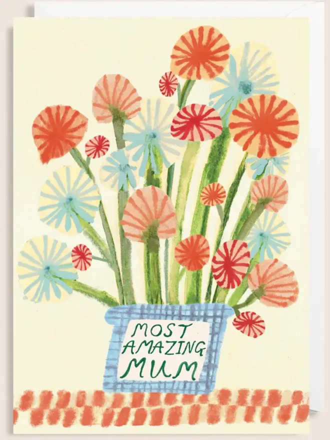 'Most Amazing Mum' Card, against a white background. 