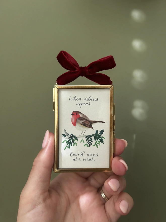 First Christmas in New Personalised Home Tree Decoration in Mini Hanging Frame