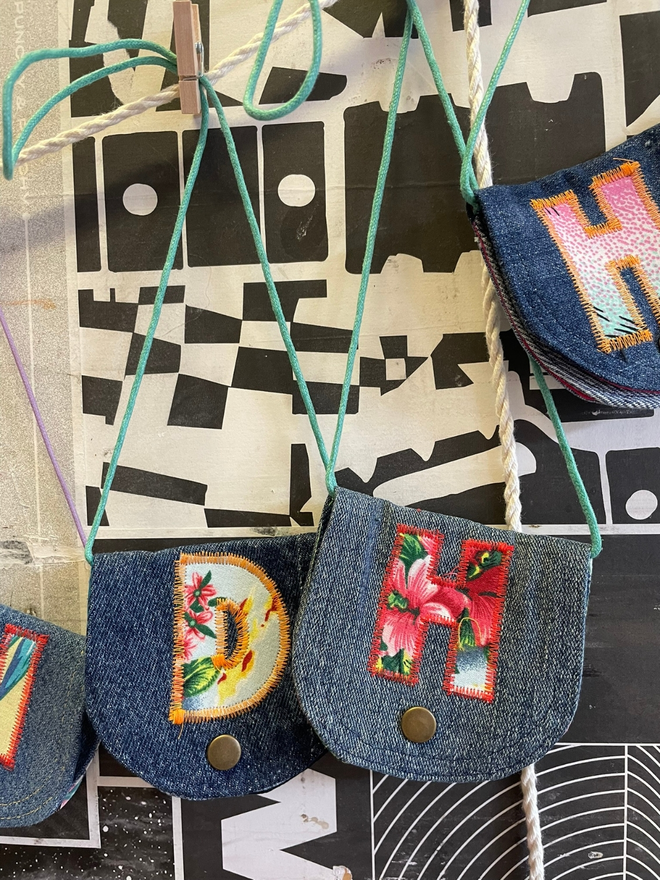 Denim Mini Neck Cord Coin Purse