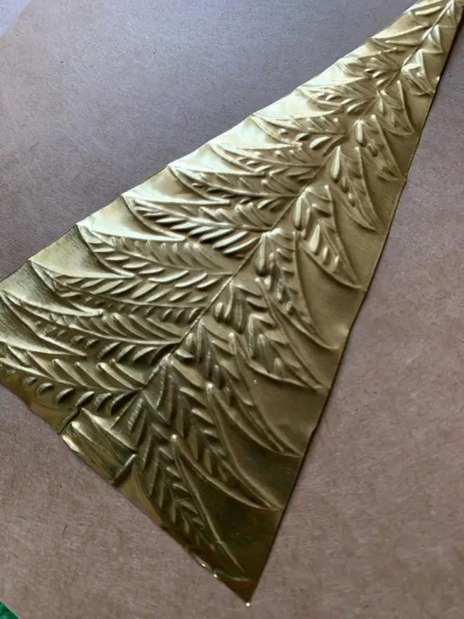 hand embossed gold tin tree decoration Christmas